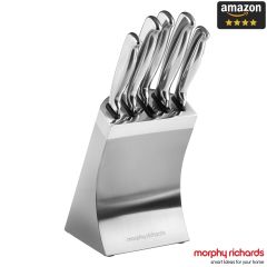 Morphy Richards Accents 5pc Knife Set & Block Stainless Steel