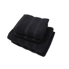 Hilton Collection 100% Cotton 4pc Towel Bale (Bath/Hand) Black