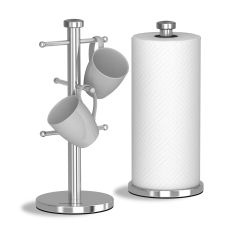 Morphy Richards Accents Mug Tree & Paper Towel Pole Set Stainless Steel
