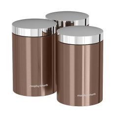 Morphy Richards Accents Set of 3 Storage Canisters Copper