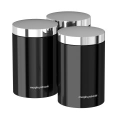 Morphy Richards Accents Set of 3 Storage Canisters Black