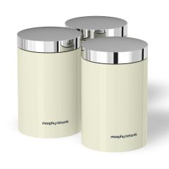 Morphy Richards Accents Set of 3 Storage Canisters Ivory Cream