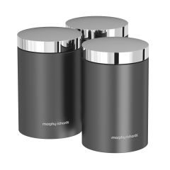Morphy Richards Accents Set of 3 Storage Canisters Titanium