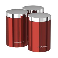 Morphy Richards Accents Set of 3 Storage Canisters Red
