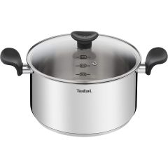 Tefal Primary 24cm Stainless Steel Casserole with Glass Lid