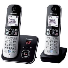 Panasonic DECT Cordless Telephone with Answer Machines Silver/Black  (Twin)
