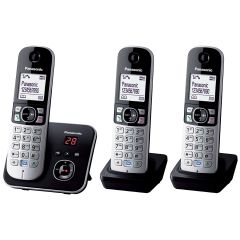 Panasonic DECT Cordless Telephone with Answer Machines Silver/Black  (Trio)
