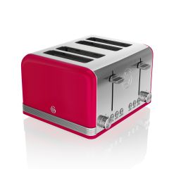 Swan ST19020RN 4-Slice Retro Toaster Red