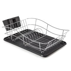 Tower 9 Plate Dish Rack with Tray Black/Chrome