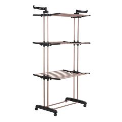 Tower Foldable 3-Tier Clothes Airer Rose Gold